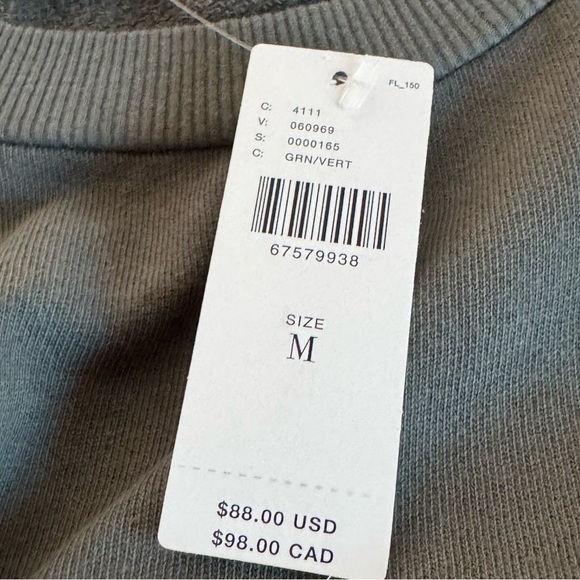 Anthropologie T.La Green Embroidered Stars Puff Short Sleeve Top Sz M New - Picture 12 of 13